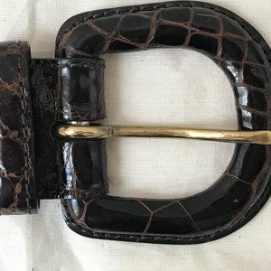 Ralph Lauren Womens Alligator & Leather Belt